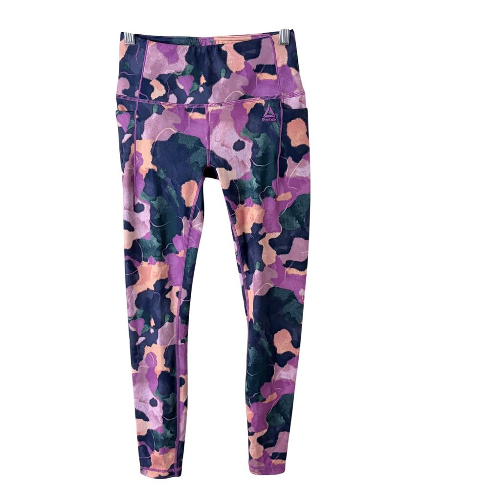 Reebok Women's Athletic Leggings  Size XS Multicolor Floral Print w/ Pockets